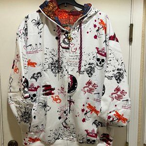 Reversible Vintage Hoodie By RUSSO SPIRIT 90's Style Hoodie, Size 4XL - NEW
